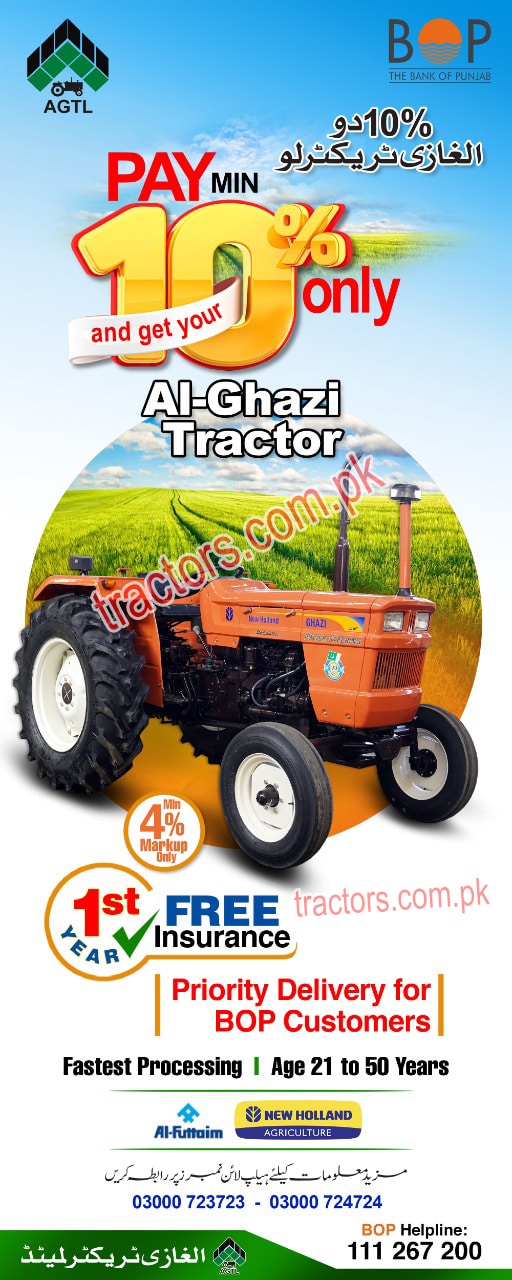 BOP AlGhazi Tractor Loan Scheme at 4 markup & 10 Advance