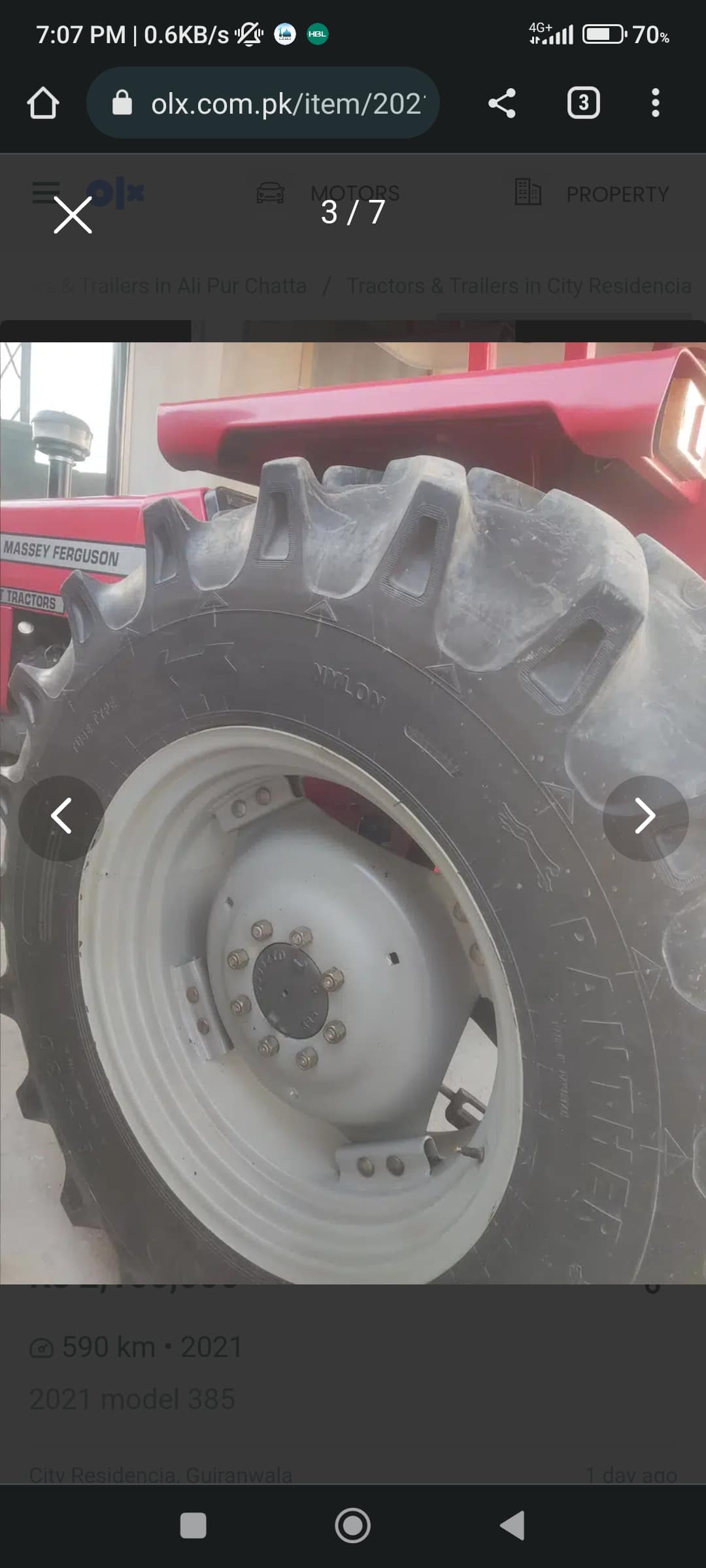 MF 385 tractor model 2021 Millat tractor