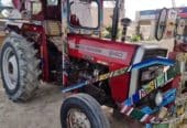 Messey 240 tractor with 18 ft 4-wheel Trolly